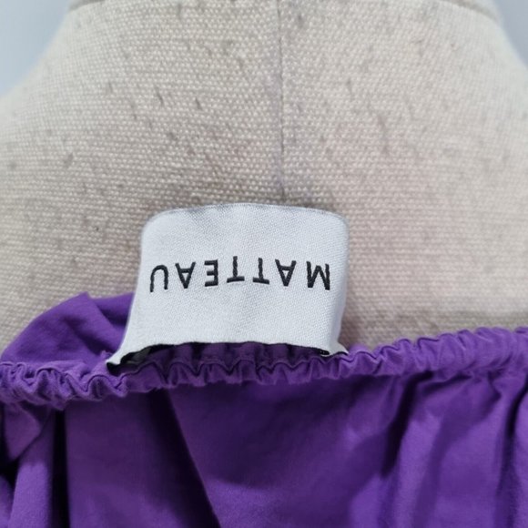 Matteau Purple Organic Cotton Drawcord Midi Dress Size 3 - Picture 8 of 11